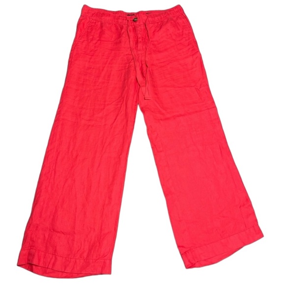 LOFT Venetian Red M Marisa Wide Leg Linen Pants - Picture 1 of 9